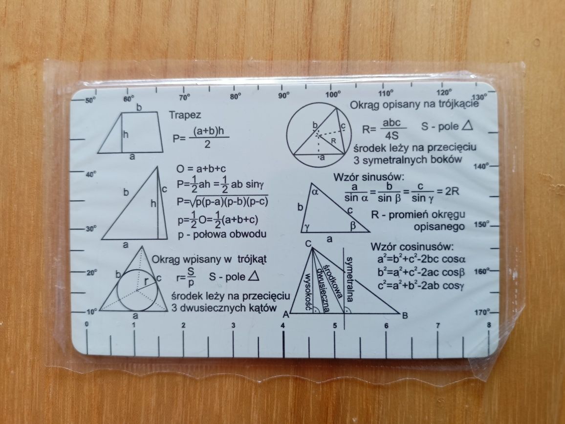 Fiszki - wzory matematyczne na plastikowej karcie na sztuki