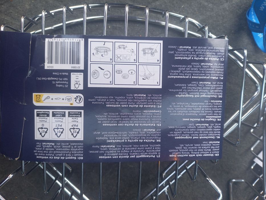 Polka lazienkowa narozna bez wiercenia NOWA