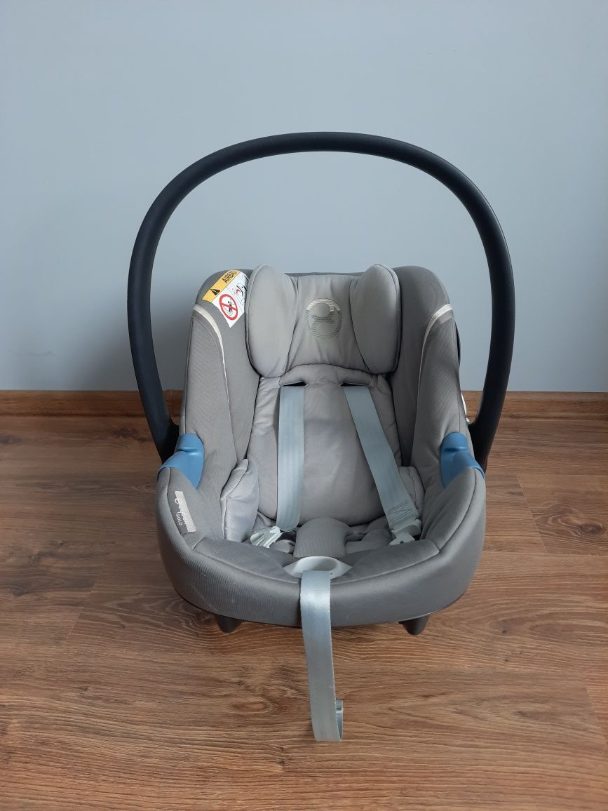 fotelik nosidełko skorupka Cybex AtonM + baza isofix+adaptery stan BDB