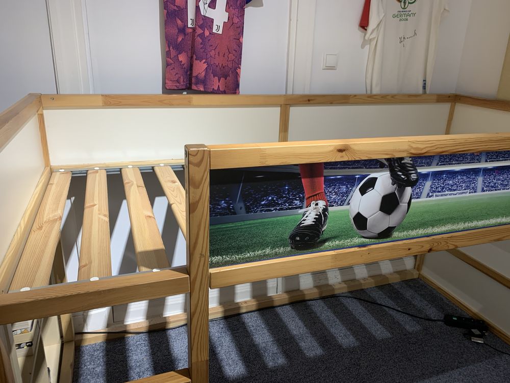 Łóżko ikea piętrowe „piłkarskie” stan bardzo dobry