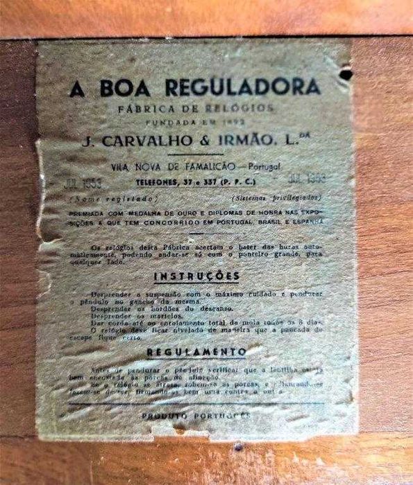 relógio de parede Reguladora