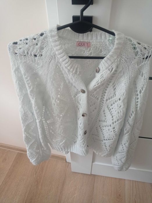 Sweter kardigan miętowy