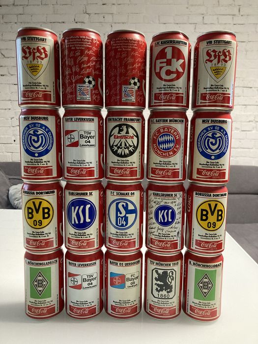 Puszki kolekcjonerskie coca-cola 20szt bundesliga Niemcy 94/95