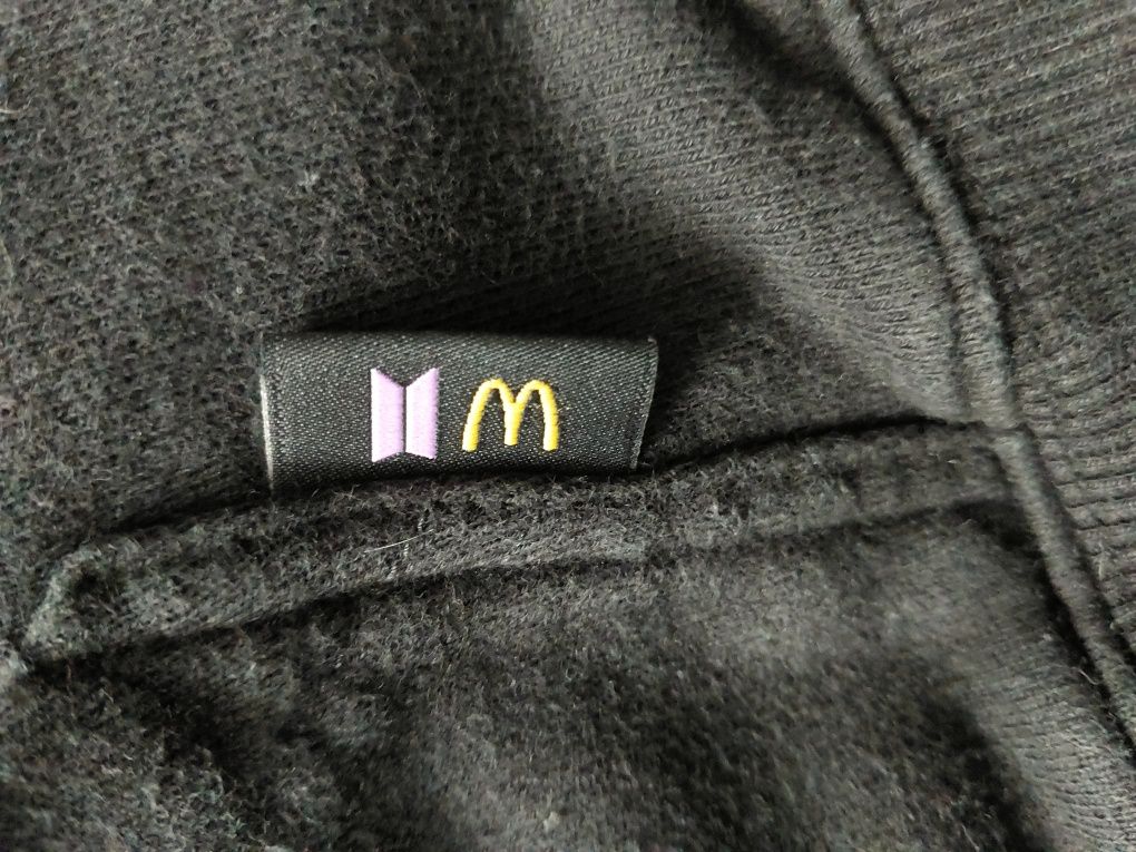 BTS x McDonald's Logo Black Hoodie L