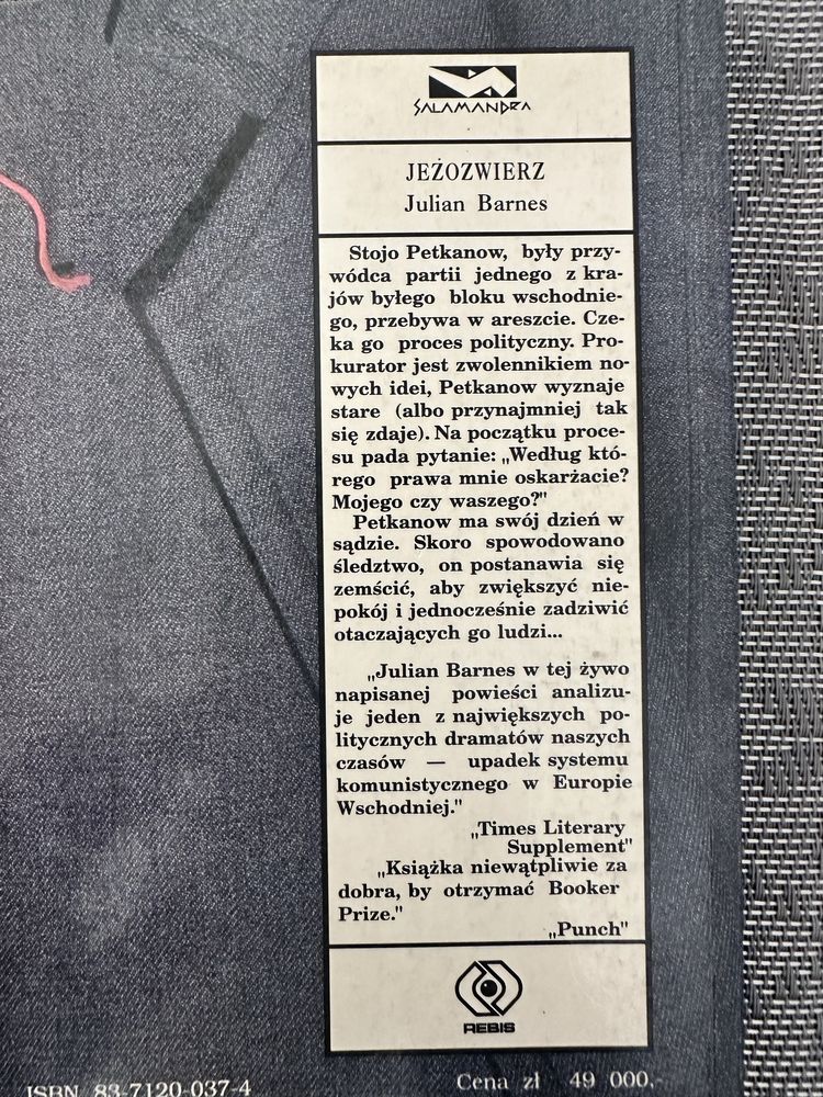 Jeżozwierz.  Julian Barnes