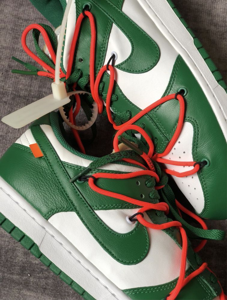 Кросівки Nike Dunk Low OFF-White Pine Green Оф вайт зелені CT0856-100
