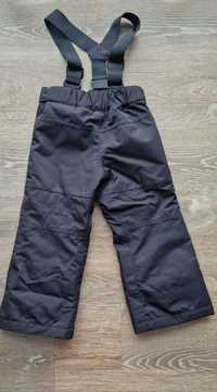 H&M zimowe spodnie, wodoodporne, z szelkami  r. 110