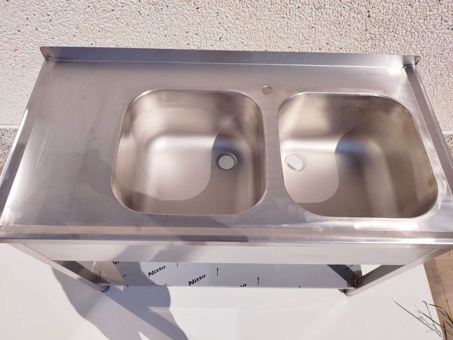 Meble gastronomiczne, Zlew dwukomorowy 1200x600x850
