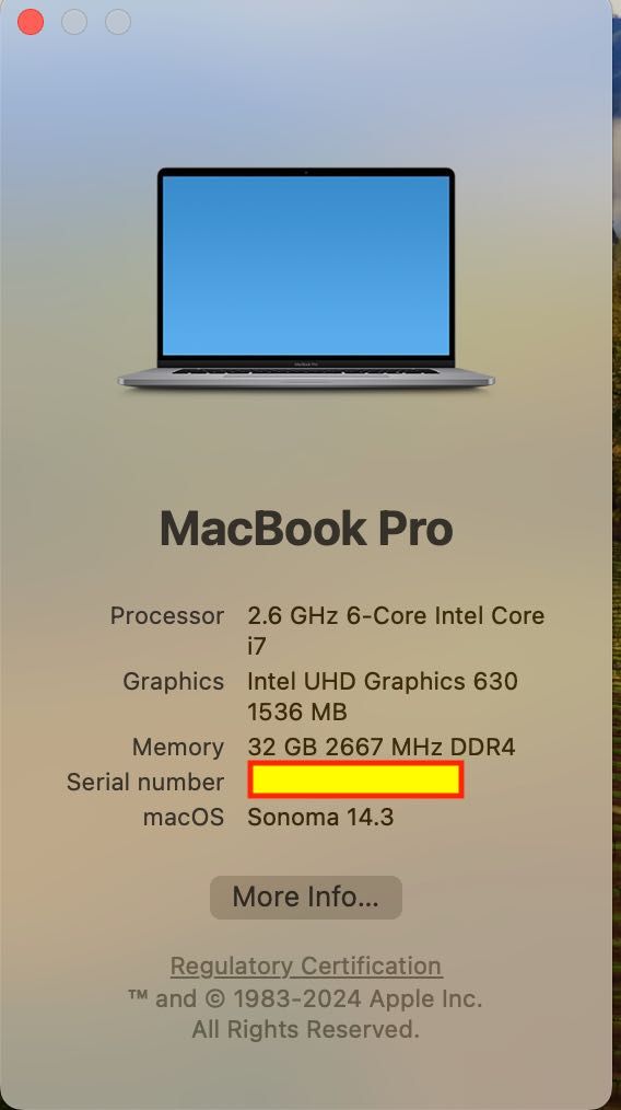 Ноутбук MacBook Pro 16 ( 2019) i7 2.6/ 32/ 512 / Radeon Pro 5300M