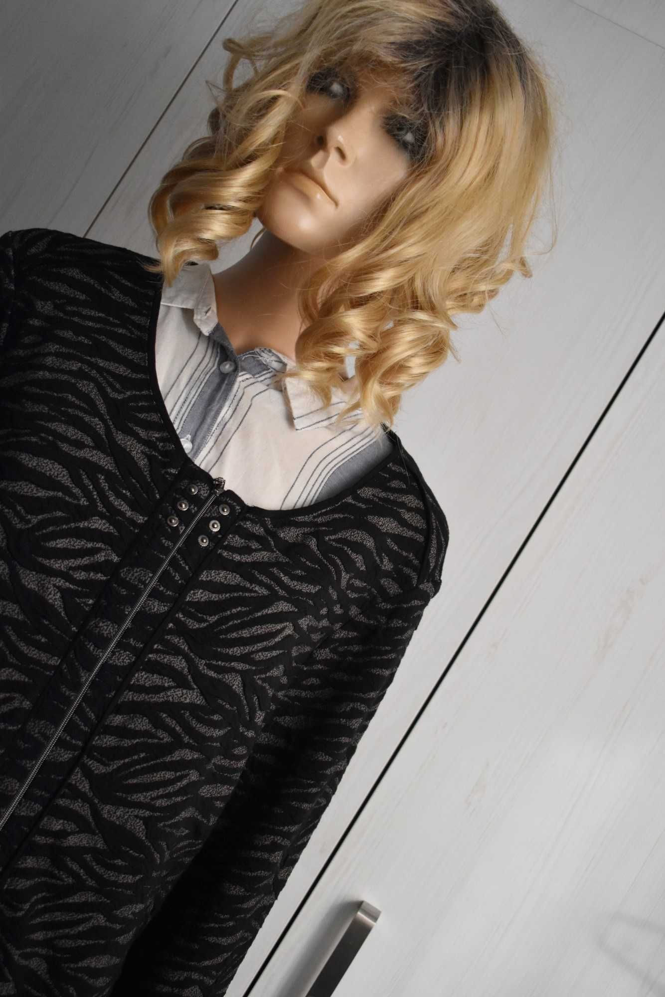 Marynarka żakiet blazer 42 XL XXL zasuwana elegancka kardigan sweter