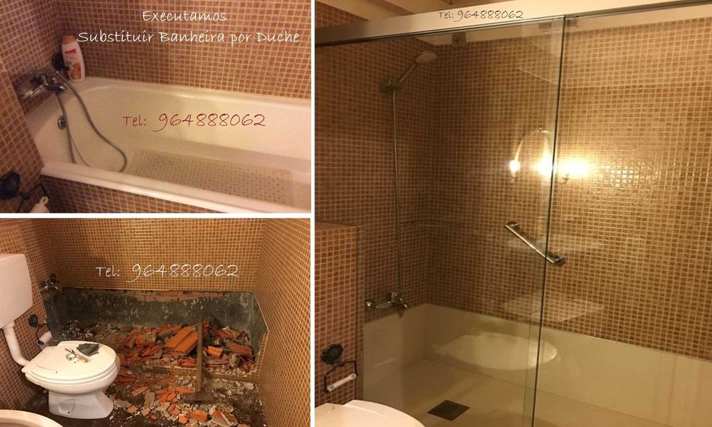 Banheira por Duche  - SUBSTITUIÇÃO!
