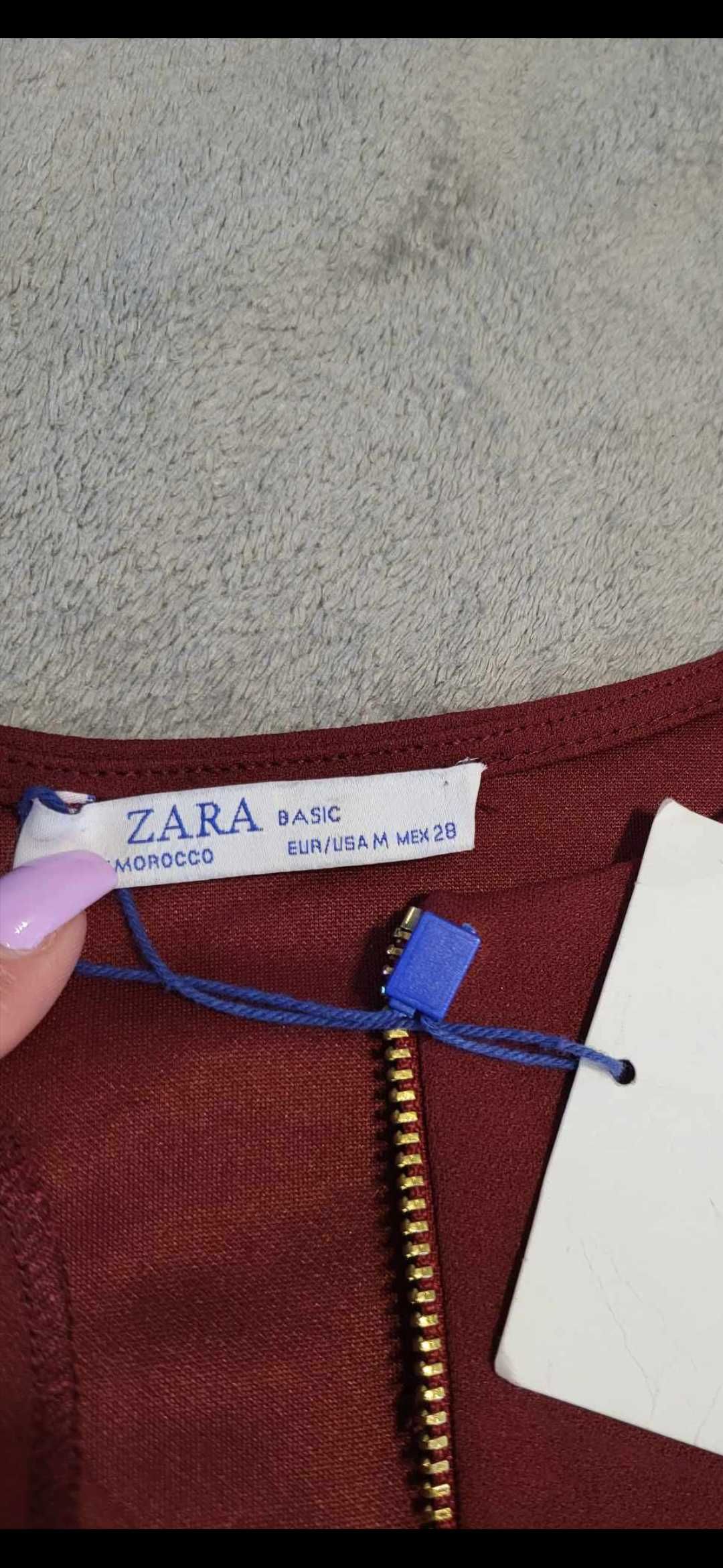 Sukienka bordowa bordo Zara, rozmiar M, NOWA