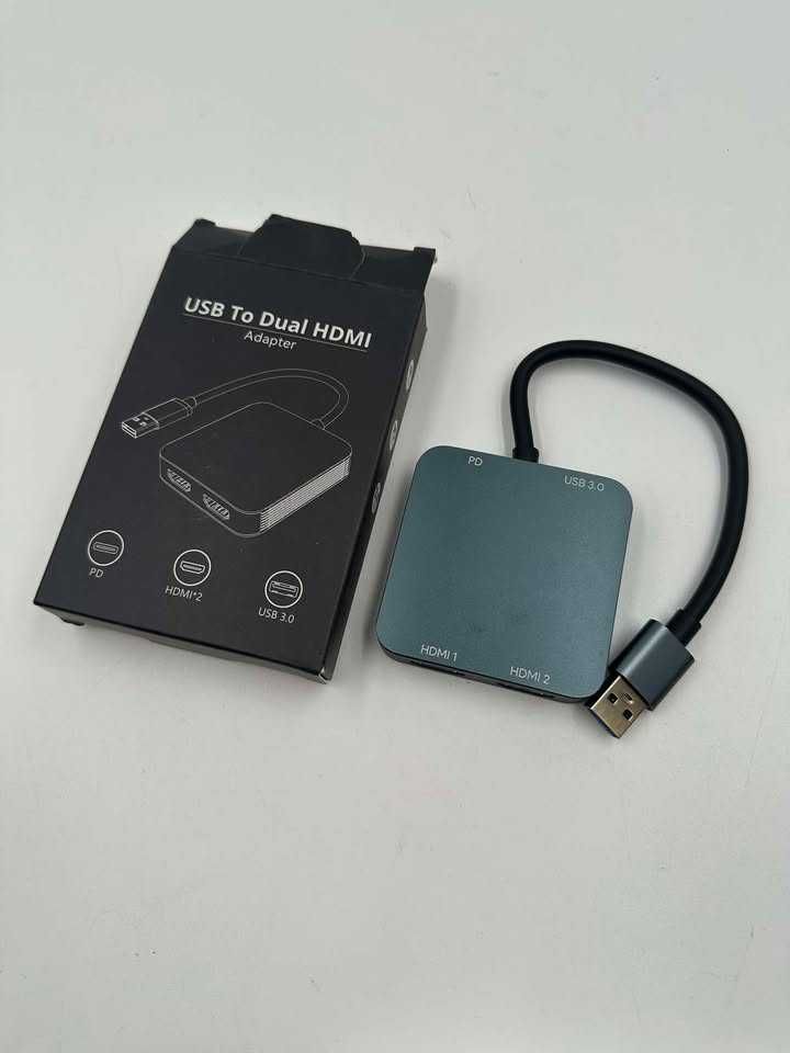 HUB USB-C   ADAPTER 4w1 2x HDMI 4K USB 3.0 PD 100W