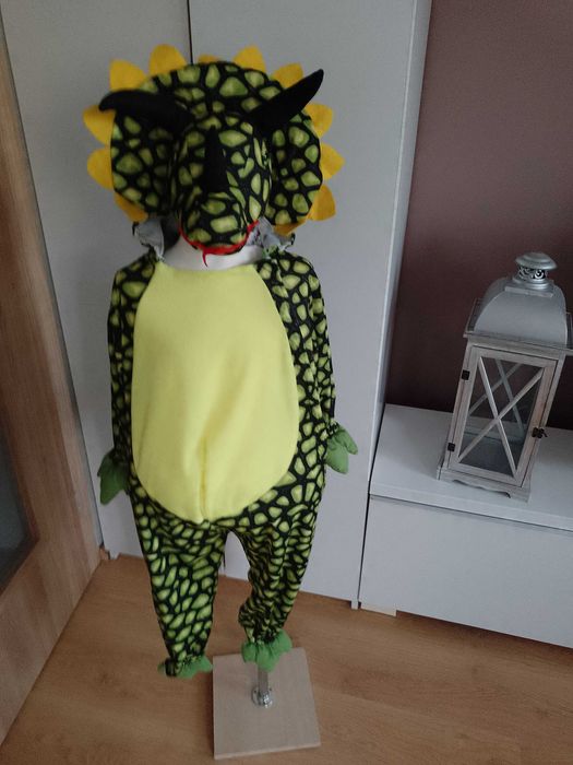 NOWY strój karnawałowy DINOZAURA SMOKA TRICERATOPSA bal 110/116 529