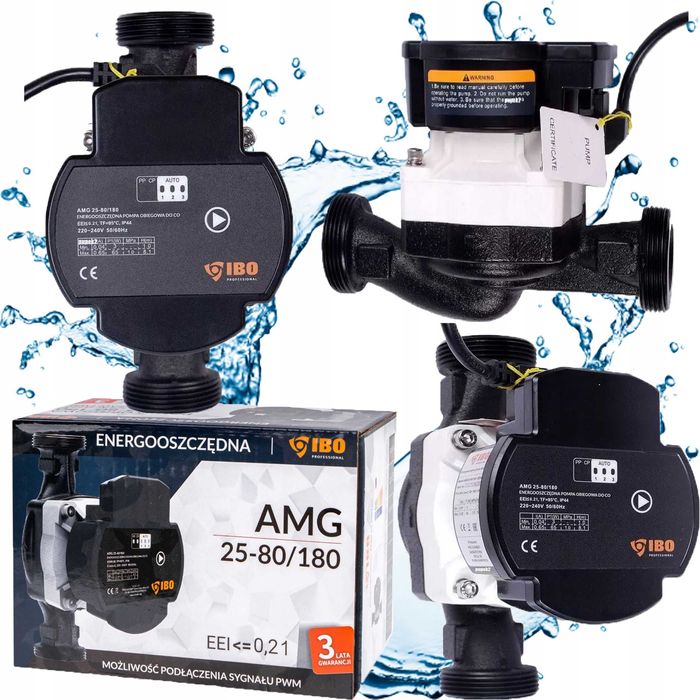 POMPA OBIEGOWA Elektroniczna IBO AMG 25/80/180 PWM + śrubunki