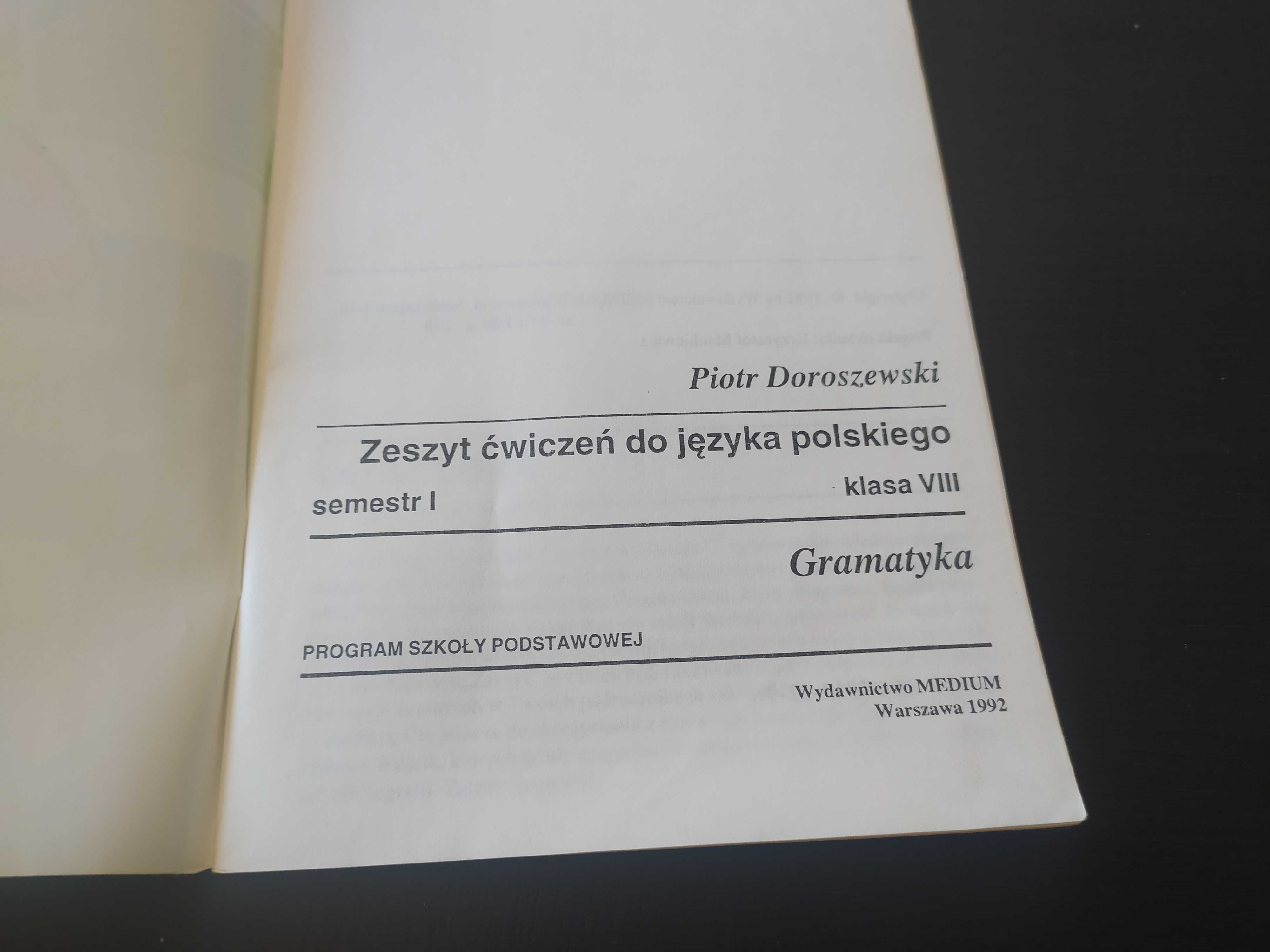 język polski matura , zeszyt ćwiczeń gramatyka klasa VIII