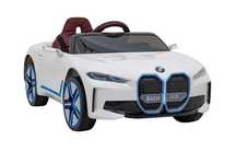 Auto na akumulator BMW i4 Miękkie koła EVA, Skóra, USB, + Tablice Biał