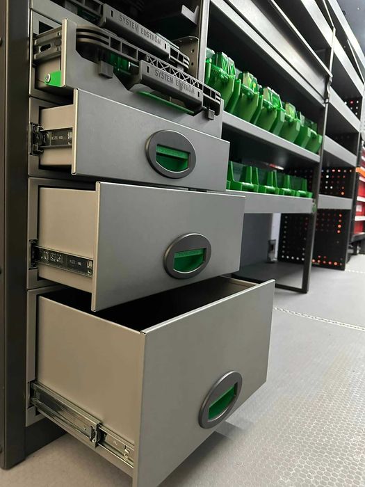 Zabudowa serwisowa warsztatowa regały bus szafki JUMPER BOXER TRANSIT