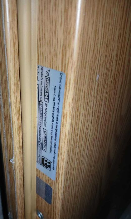 Gerda drzwi antywłamaniowe 90 lewe kolor DĄB NOWE