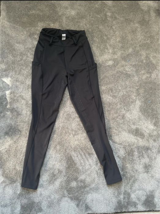 bryczesy legginsy jeździeckie czarne