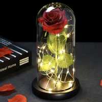 wieczna róża w szkle świecąca LED
