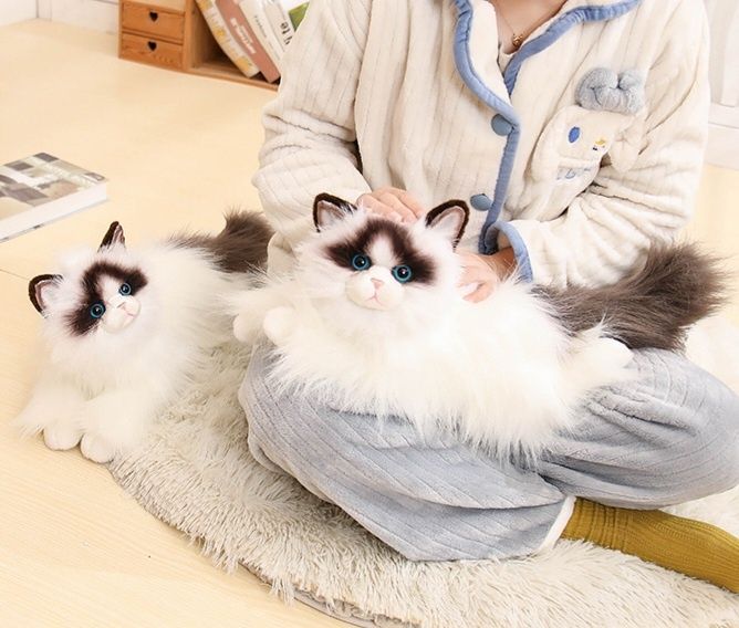 Лучшая премиум реалистичная мягкая модель  кошки 50 см как живая