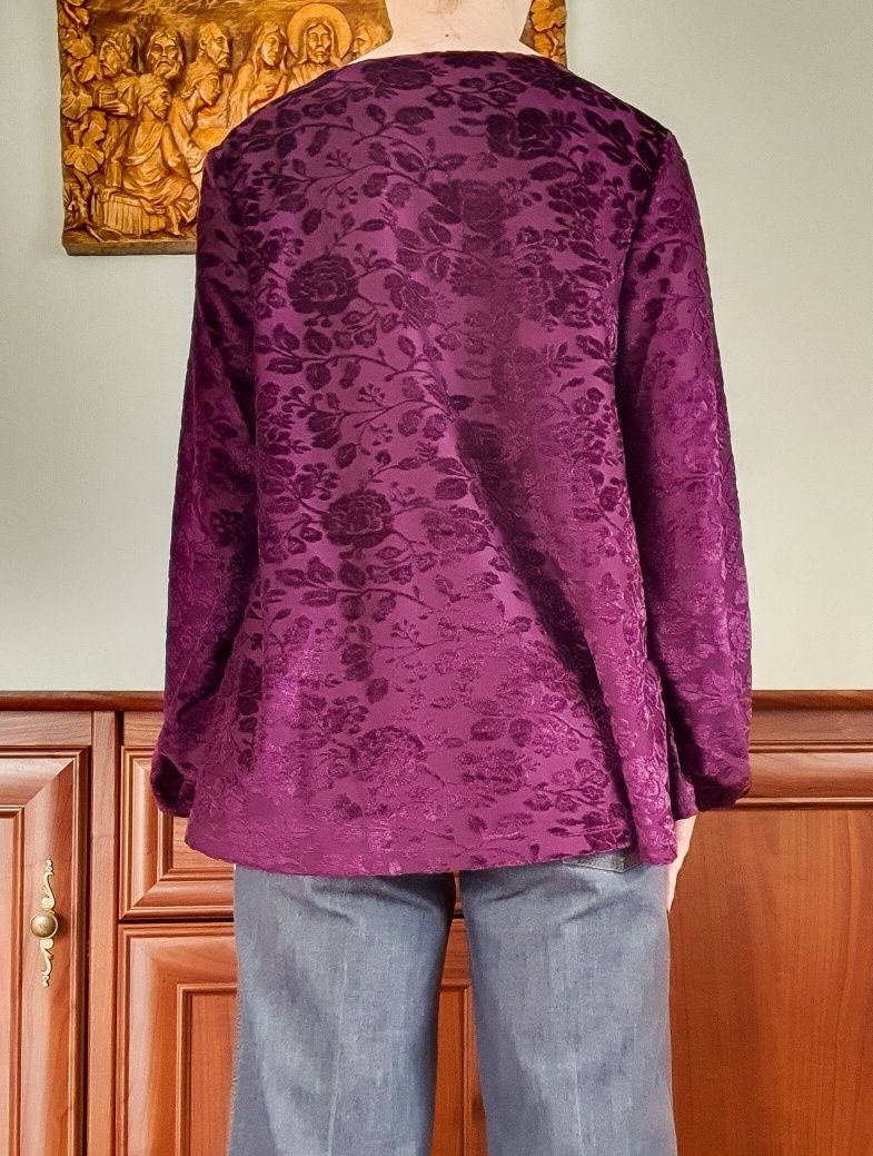 Fioletowa bluzka ala aksamit
