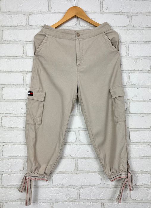 Lniane spodnie typu cargo tommy jeans