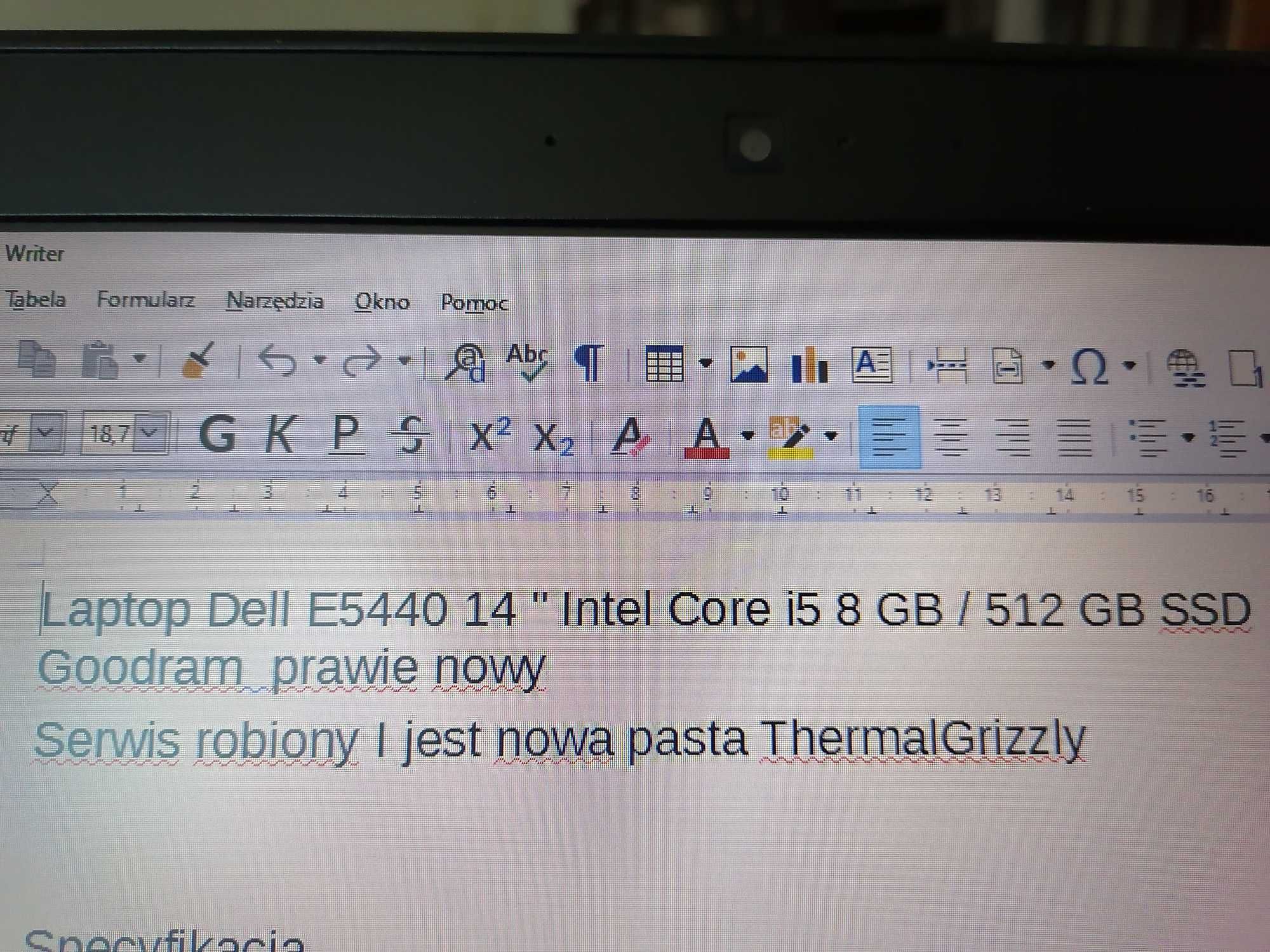 Laptop Dell Latitude E5440 serwisowany, zadbany, sprawny.