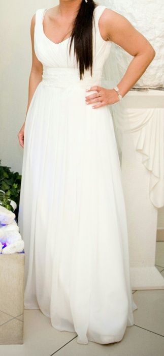 Suknia ślubna, prosta b.elegancka, ponadczasowa, styl grecki, tanio