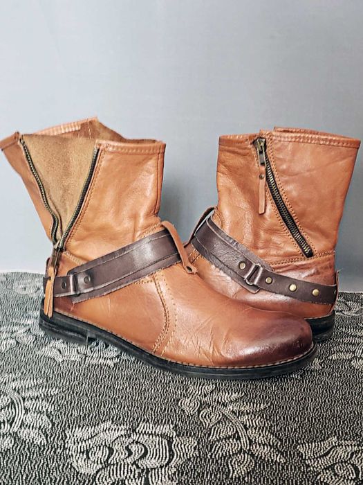 Сапоги ковбойские полусапожки Buffalo ботинки кожа 25.5см. Original