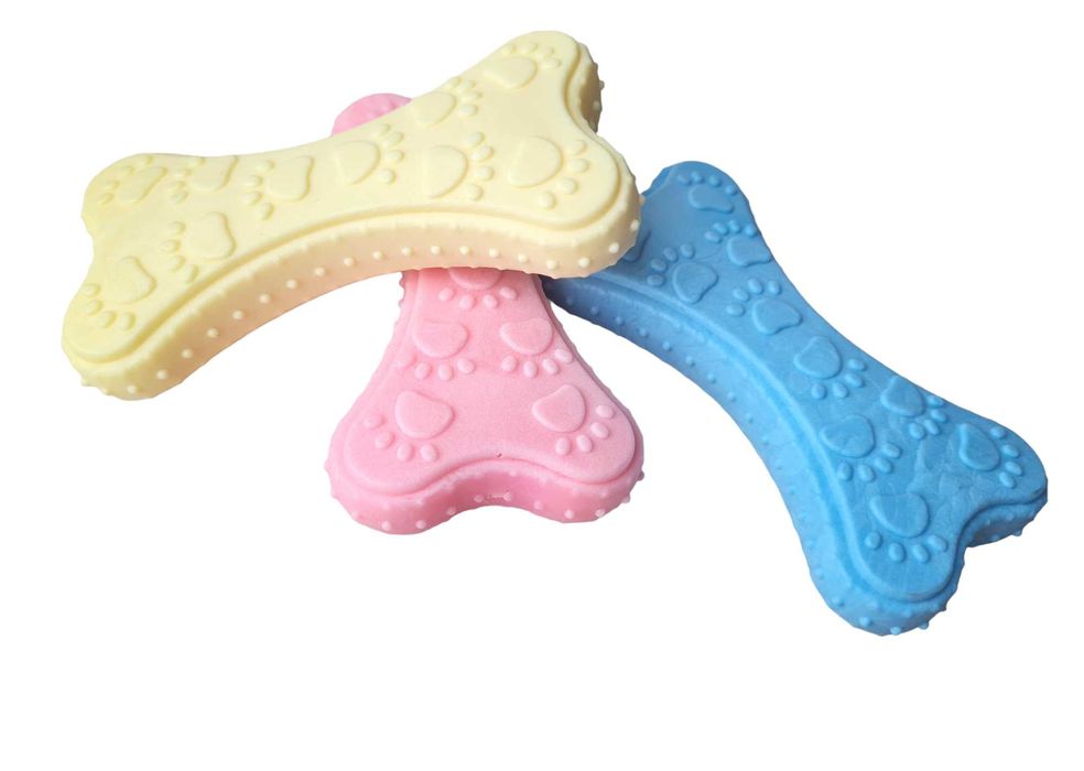 Mała kostka gryzak dla psa gumowa kolory pastelowe