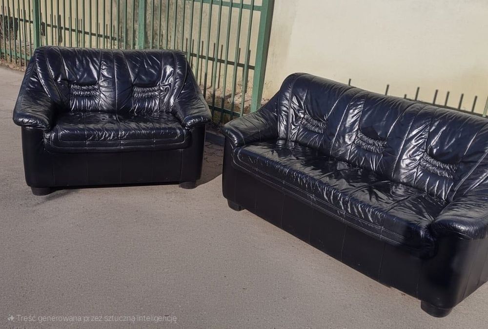 Sofa skórzana dwu- i trzyosobowa