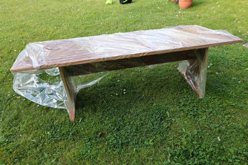 Ława politowa styl PRL niski stolik dł. 140 cm x 60 cm  lakierowana