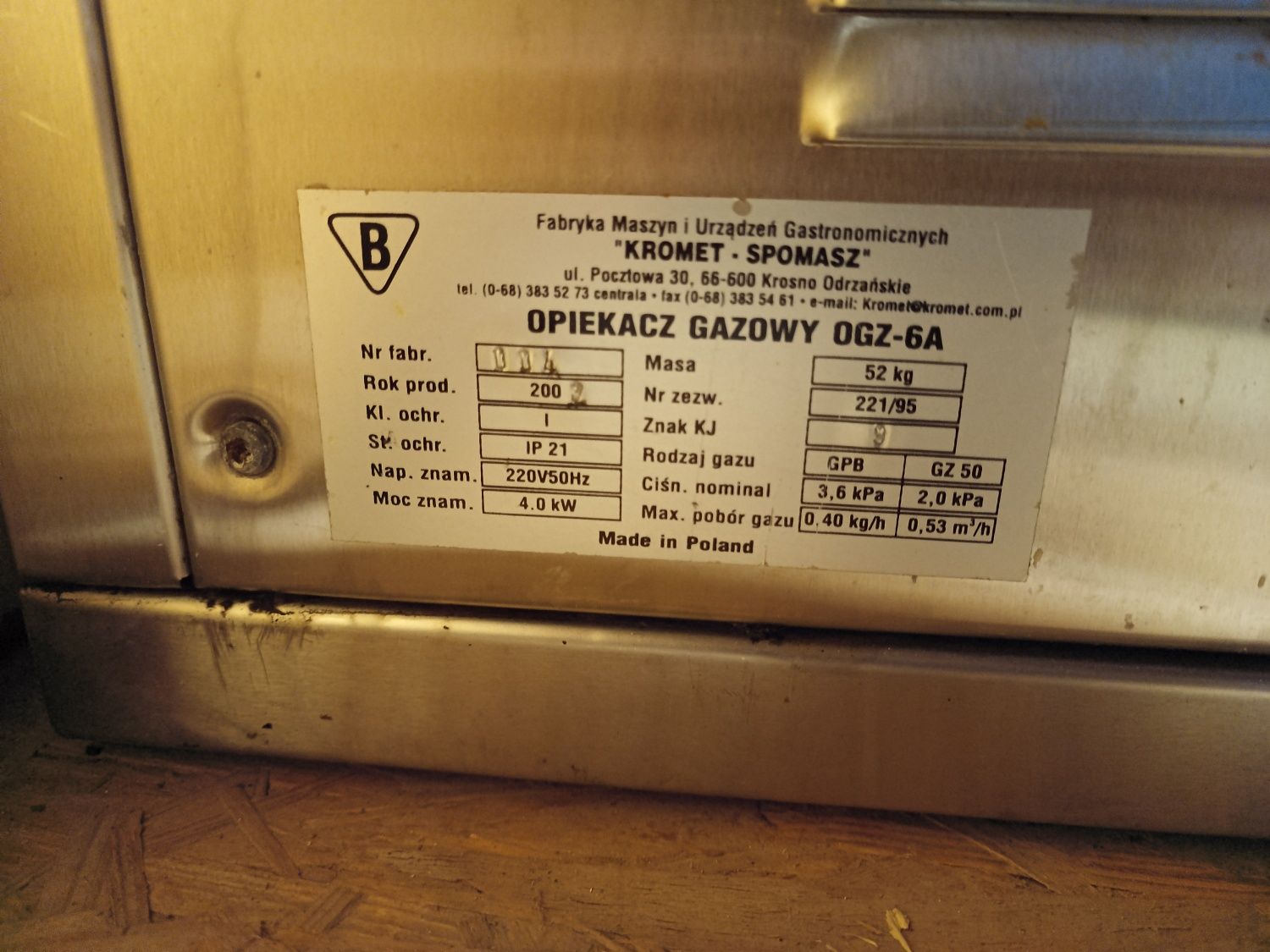 Opiekacz gazowy Kromet -Spomasz