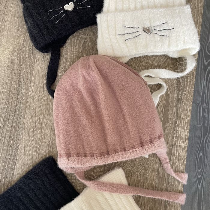 Зимовий набір шапка і хомут, тепла шапка на флісі для дівчинки 50-54