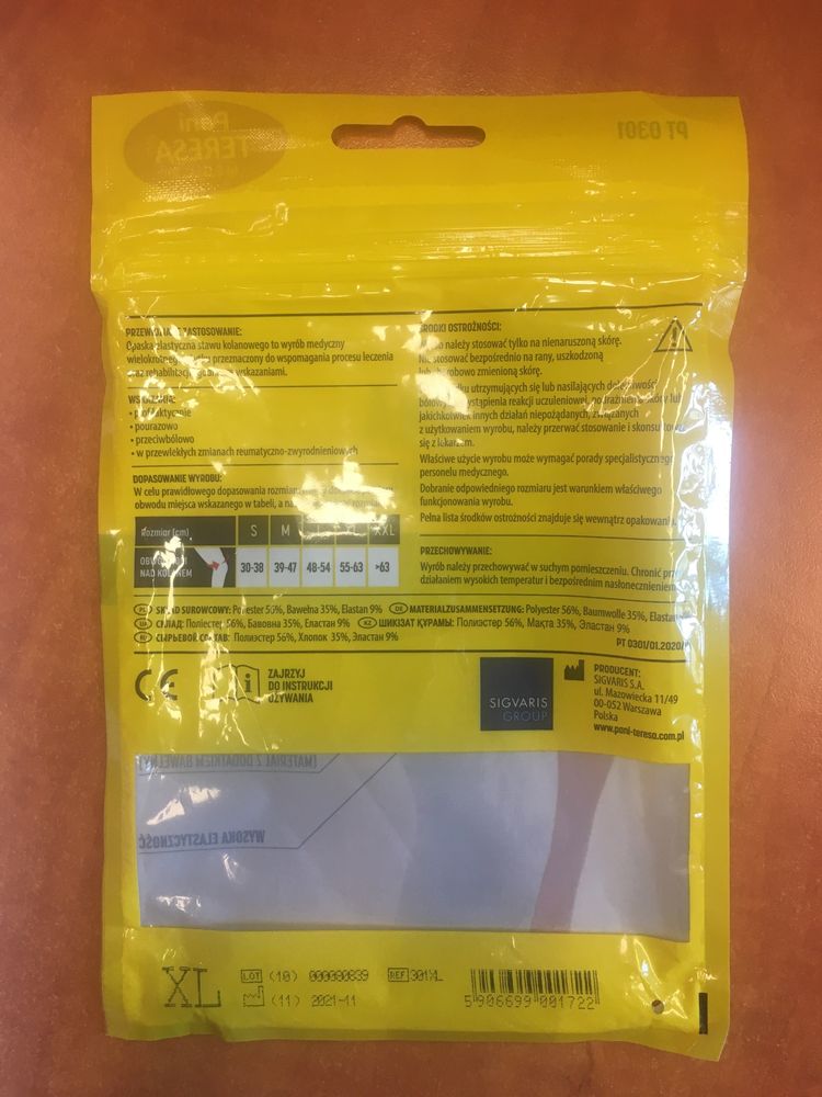 Opaska elastyczna na kolano rozmiar XL
