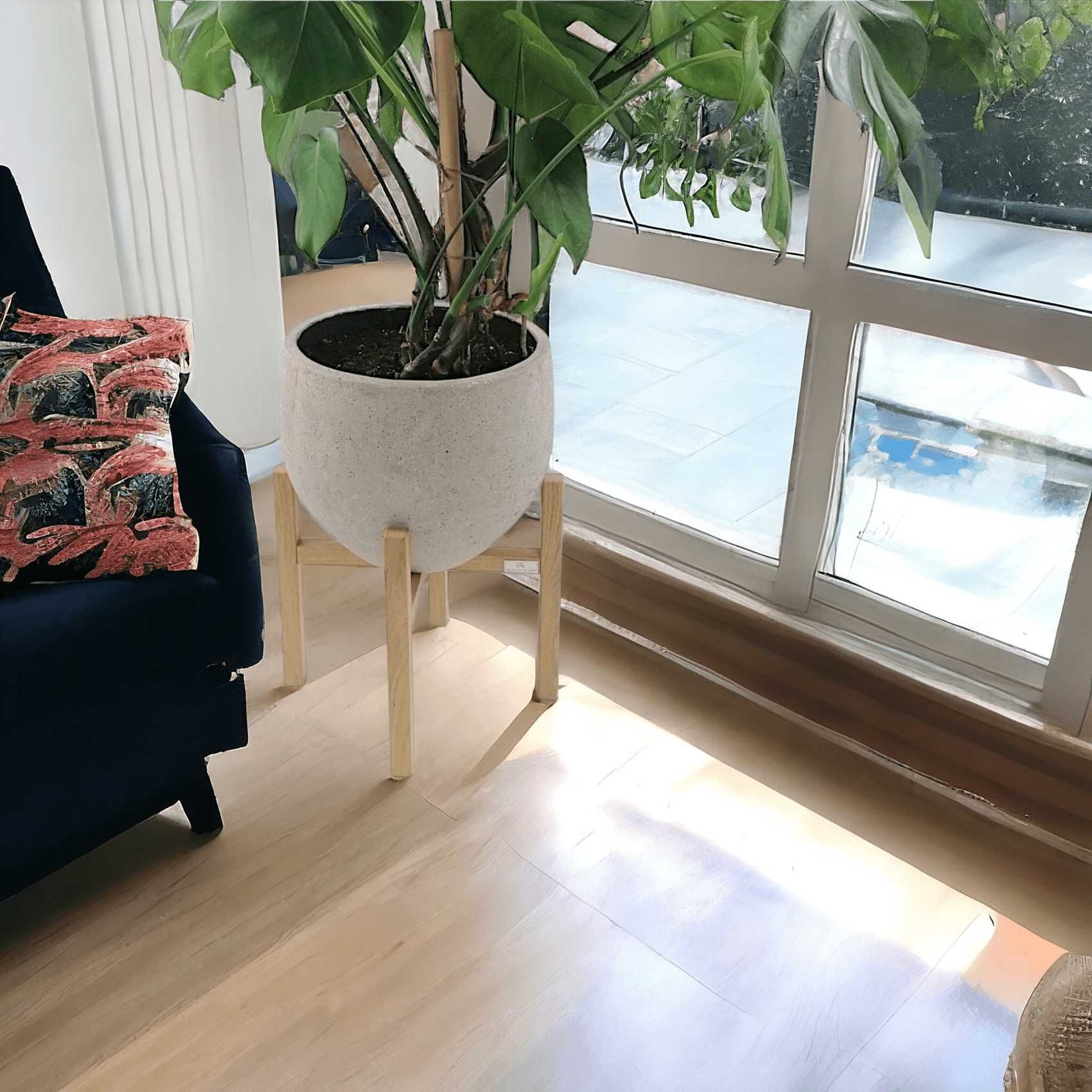 Stojak pod doniczkę kwietnik drewniany dąb natural 30/h40