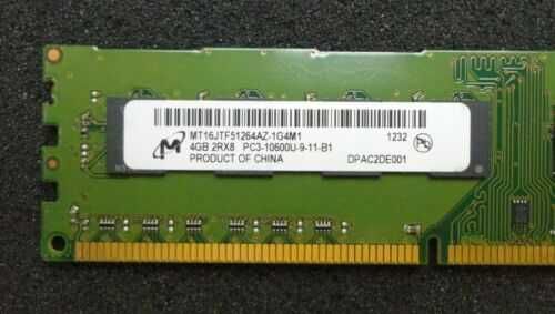 Память Micron DDR3 4Gb 2Rx8 PC3 10600U MT16JTF51264AZ-1G4M1