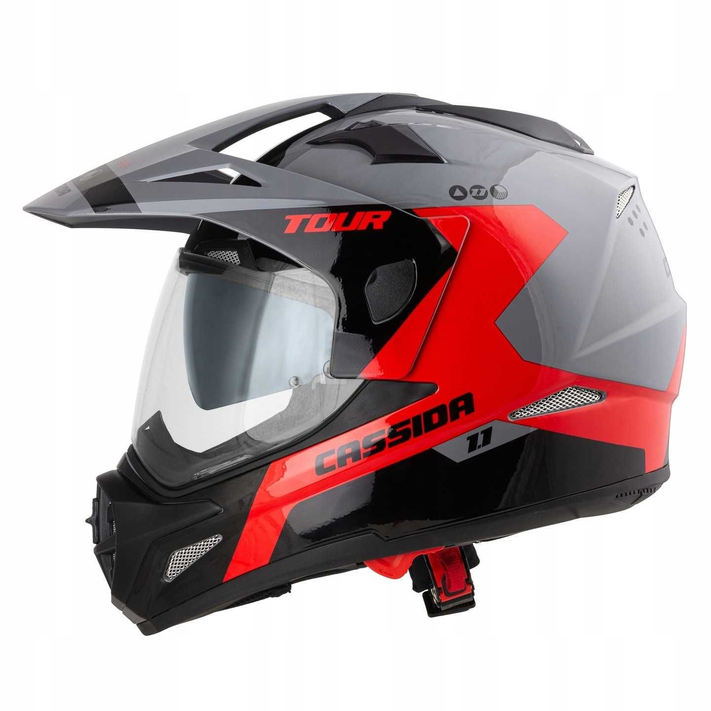 CASSIDA Kask Motocyklowy Cross TOUR 1.1 Przerabiasz w Integralny