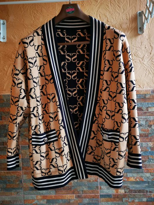 Кардиган Sandro Paris Monogramm Reversible oversized cardigan оригінал