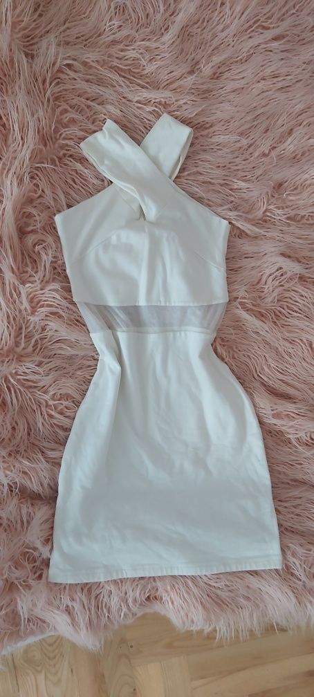 Sukienka krótka biała asos siateczka mini