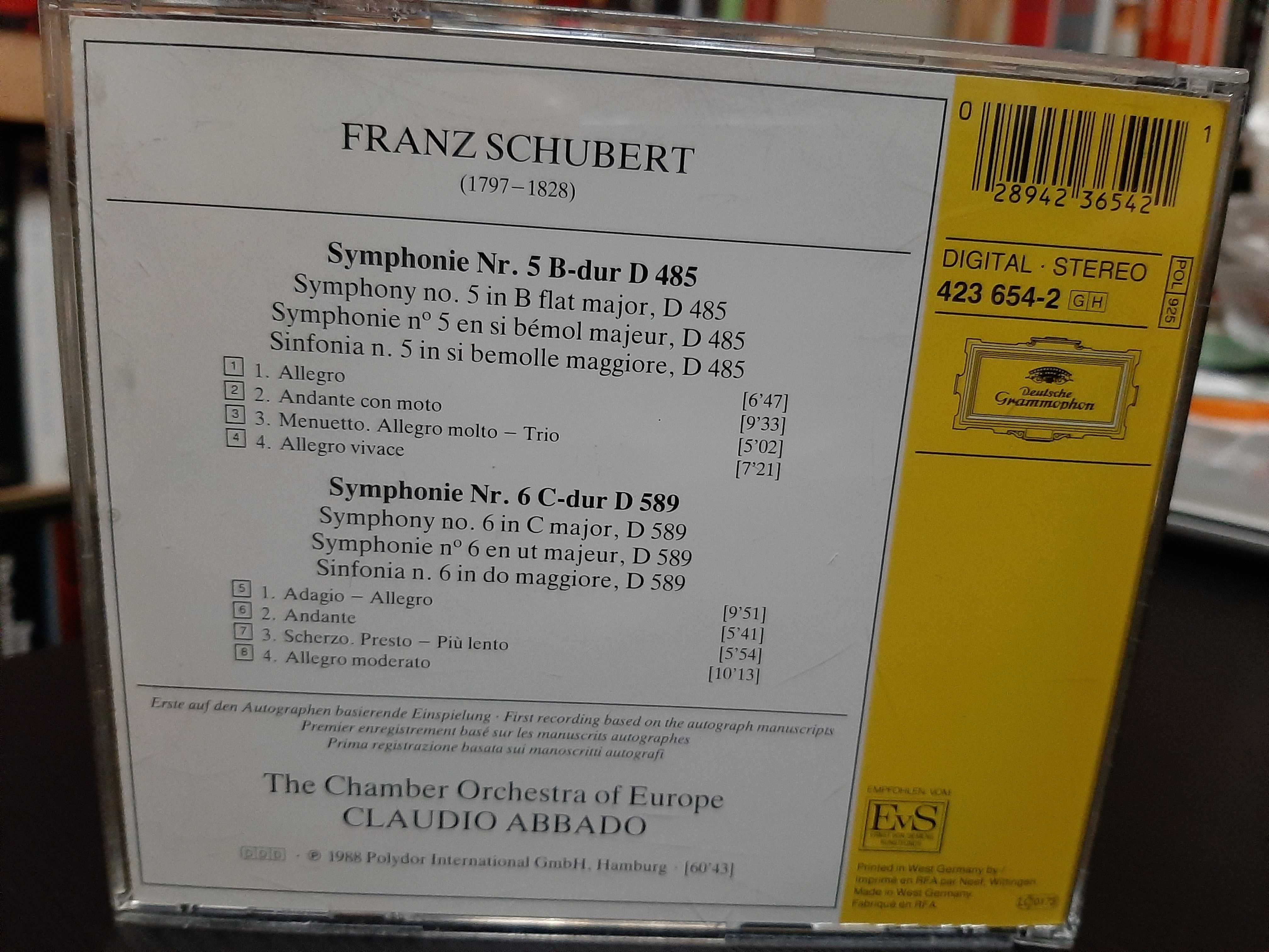 Franz Schubert - Sinfonias 5, 6 - Claudio Abbado - Deutsche Grammophon