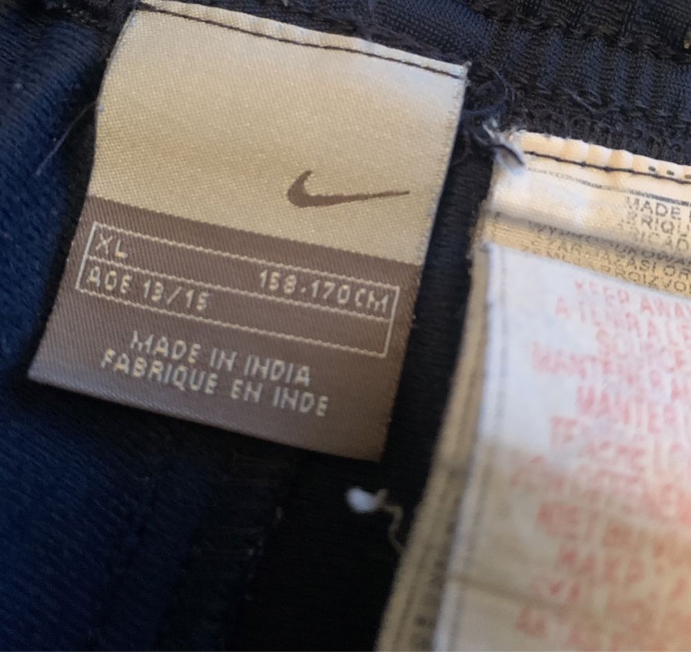 Nike granatowe, szerokie spodnie vintage swoosh poliester uniseks S/L