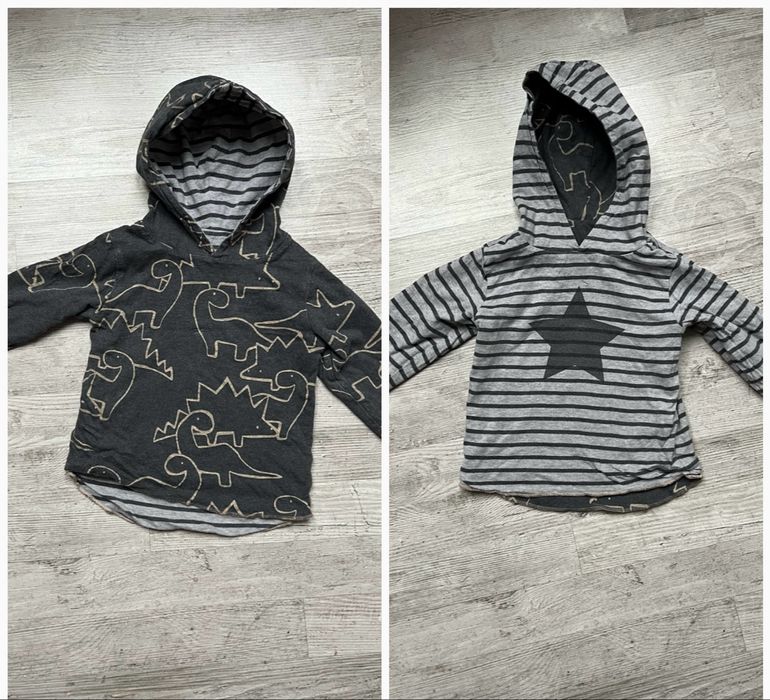 NEXT bluza bawełniana dziecięca chłopięca 80 cm dwustronna z kapturem