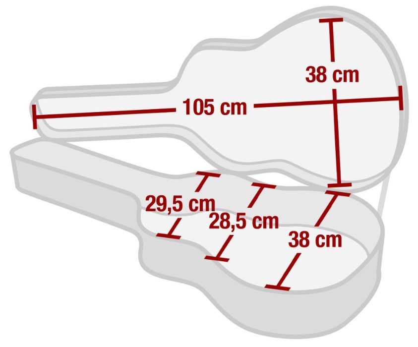 Estojo semirrigido de guitarra clássica, folk e outras