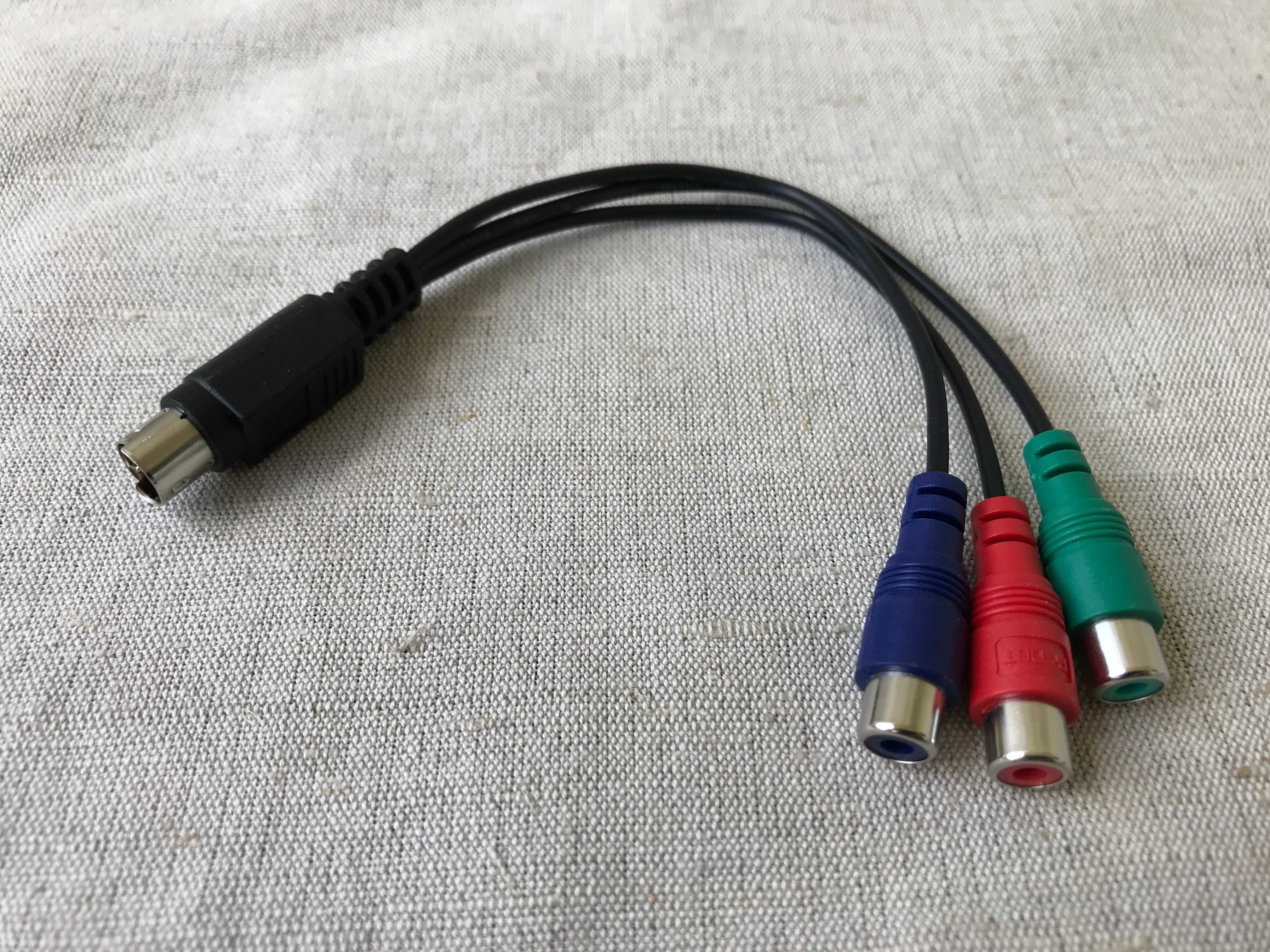 Kabel, przewód AsLink Mini DIN 7 PIN / 3x RCA (cinch)