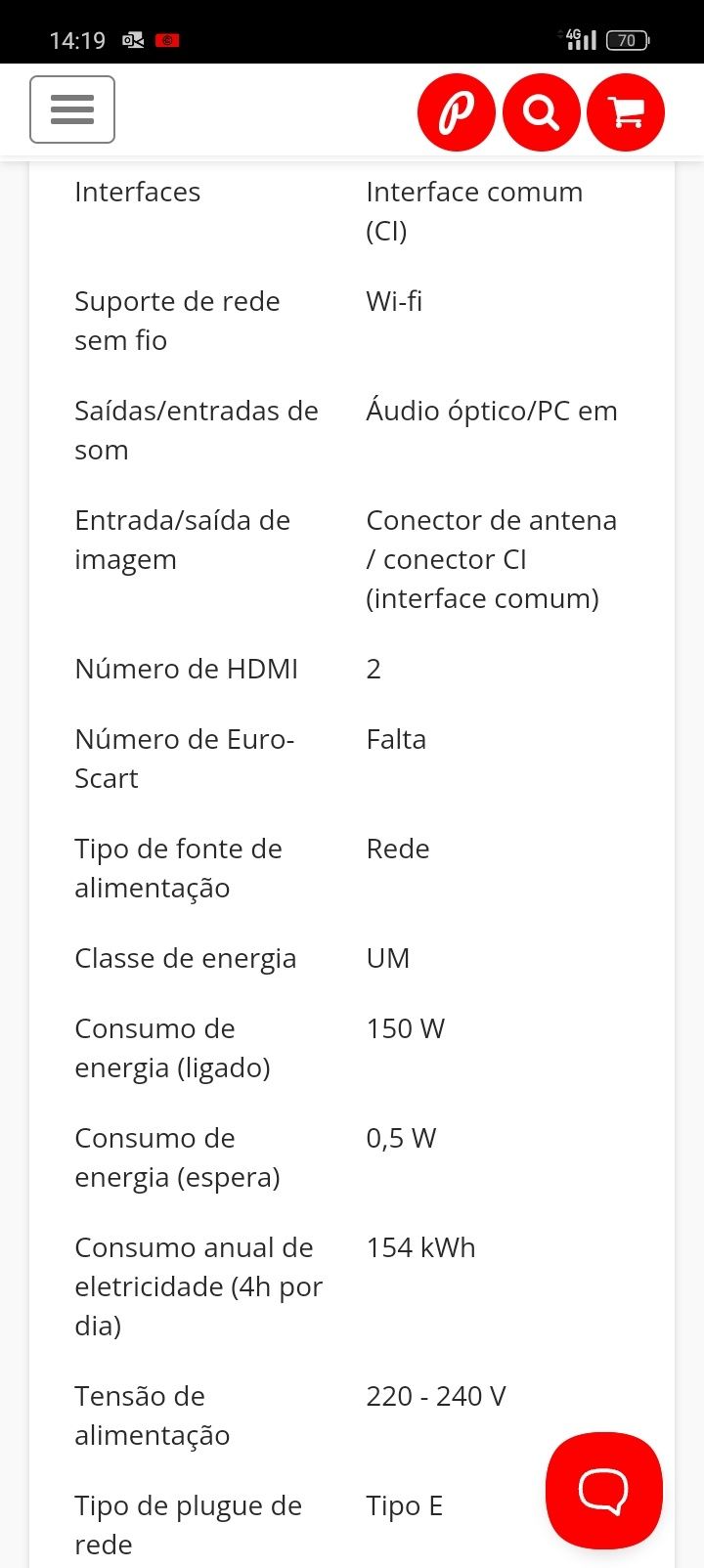 Tv Samsung 55"mais suporte para parede