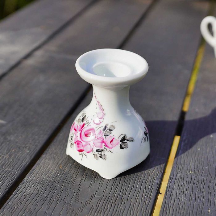 Porcelanowy świeczniczek ręcznie malowany świecznik