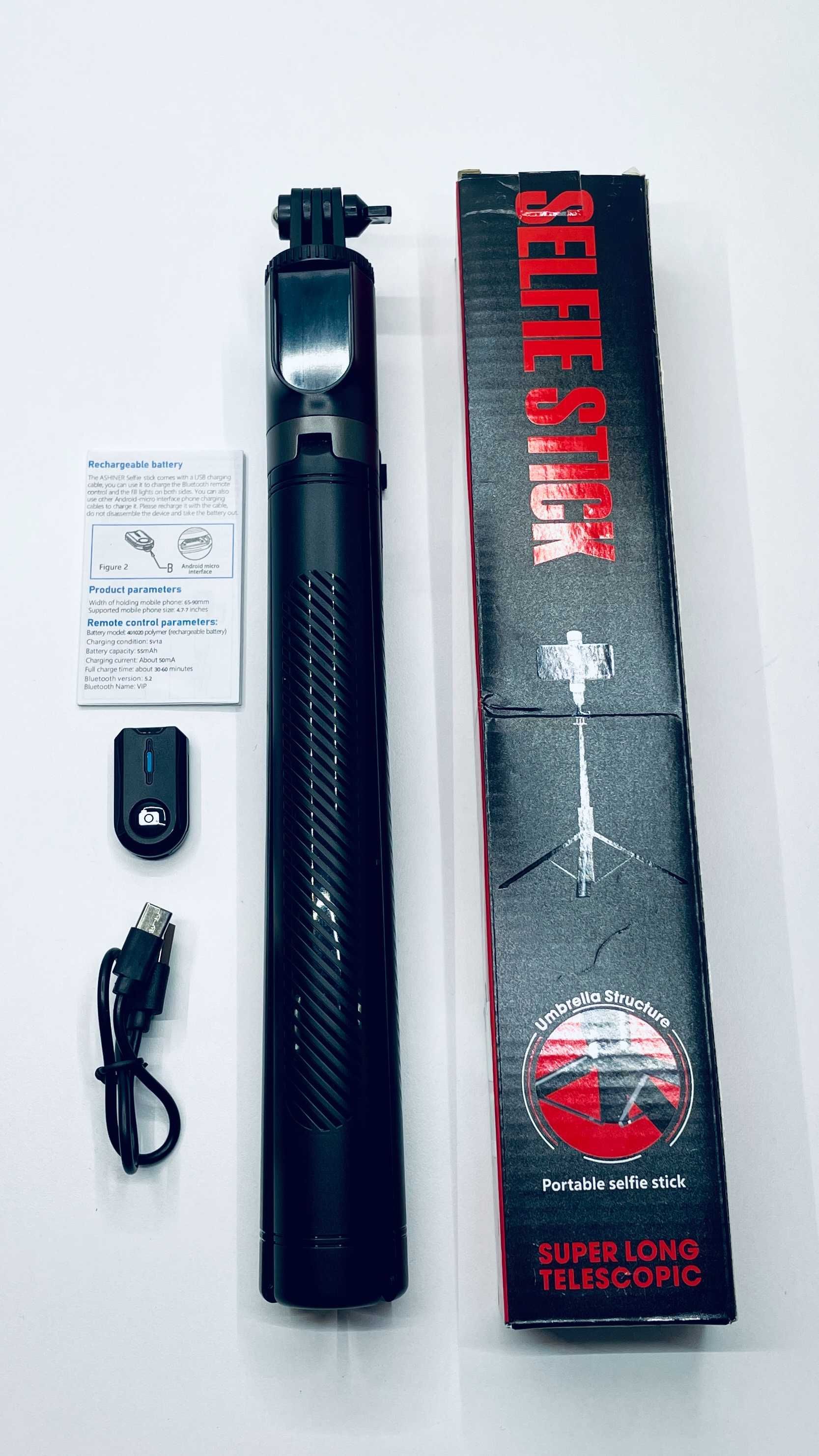 Statyw kijek selfie 153CM PILOT Bluetooth 360 aluminiowy